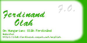 ferdinand olah business card