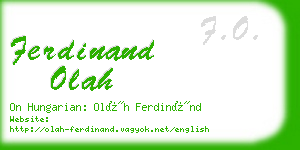 ferdinand olah business card